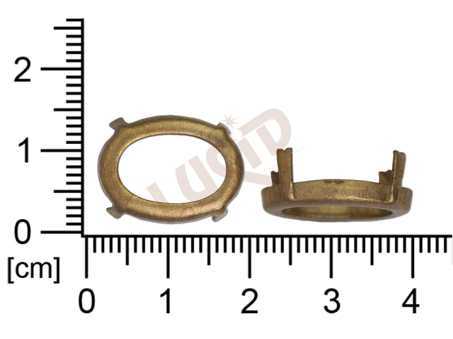 Kotlík ovál, kámen 18.0x13.0mm, bez dna, s krapnami