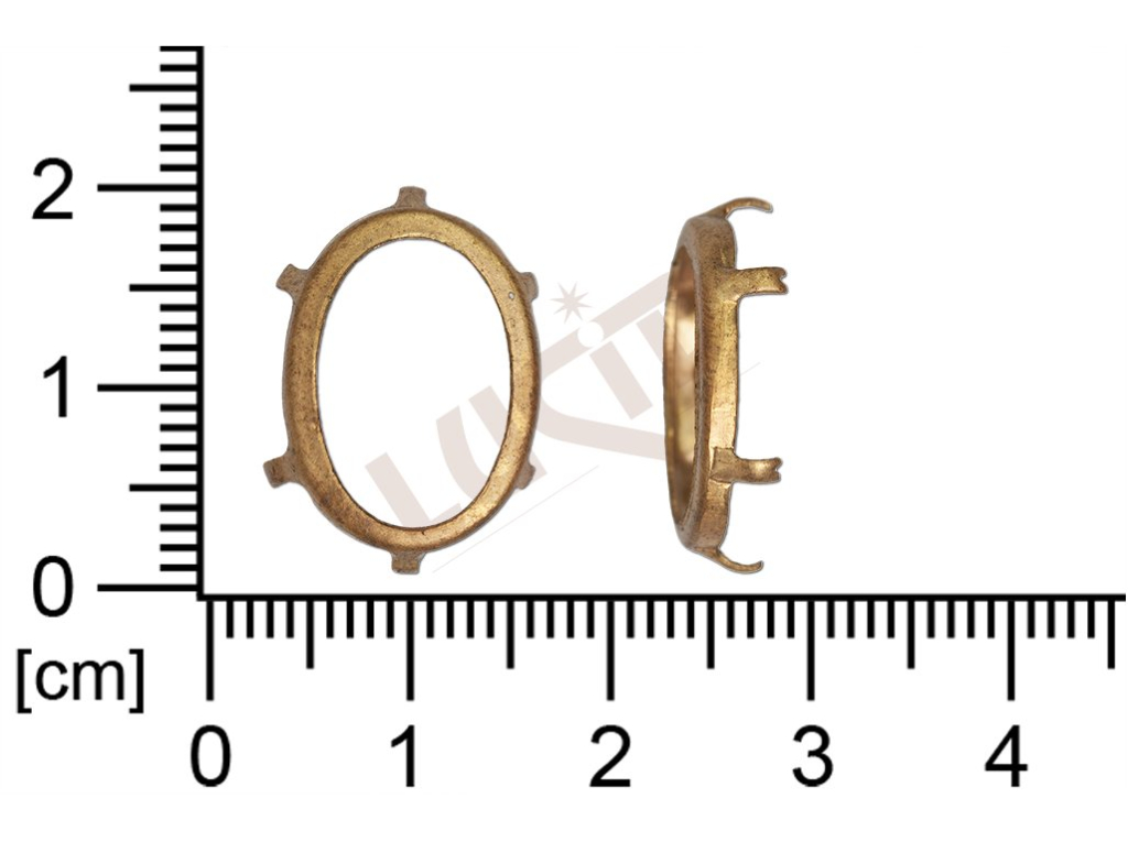 Kotlík ovál, kámen 18.0x13.0mm, bez dna, s krapnami