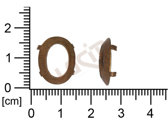 Kotlík ovál, kámen 16.0x11.0mm, bez dna, s krapnami