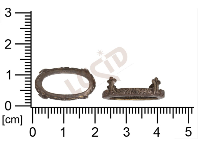 Kotlík ovál, kámen 20.0x10.0mm, bez dna, s krapnami