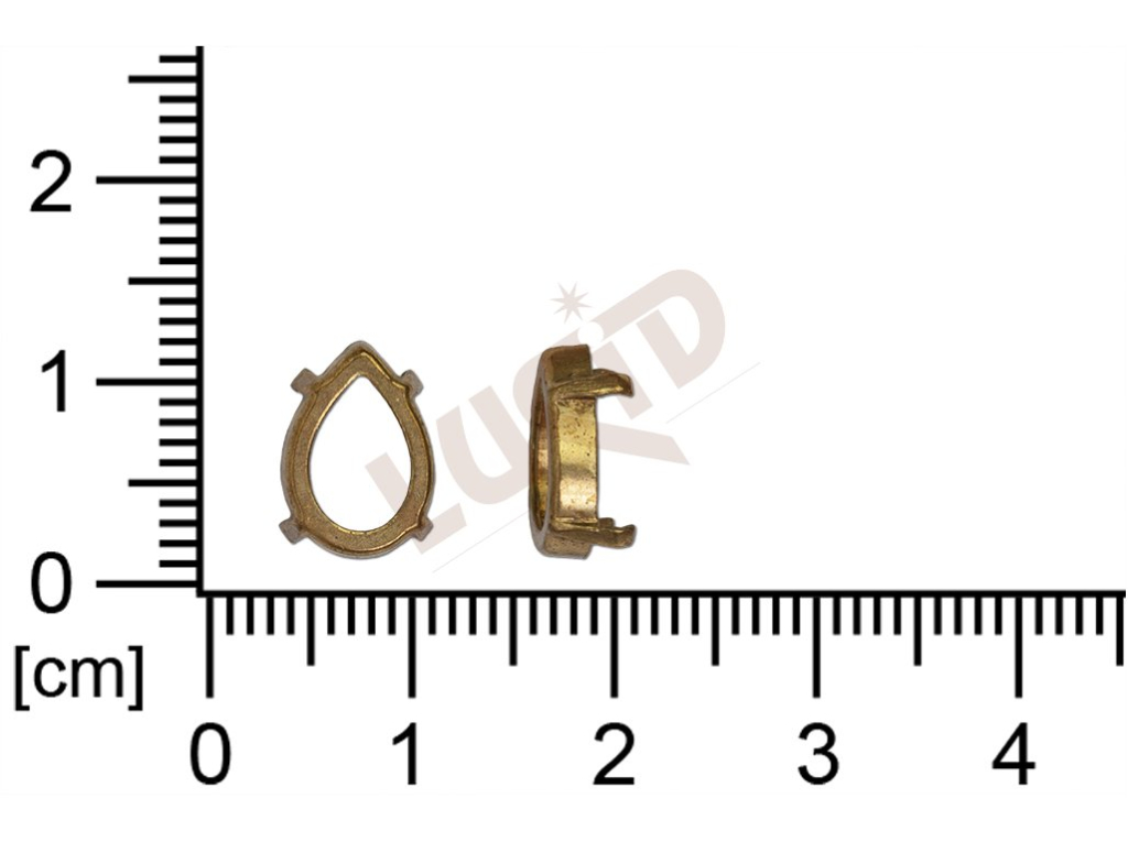 Kotlík, hruška, kámen 11.0x8.0mm, bez dna, s krapnami