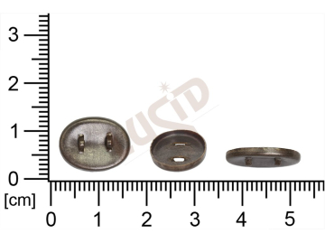 Kotlík ovál, kámen 14.0x10.0mm, knoflíkový, se dnem, bez krapen