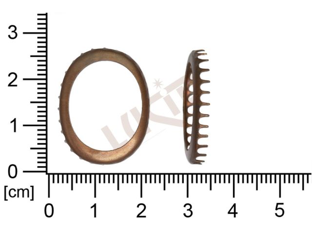 Kotlík ovál, kámen 25.0x18.0mm, bez dna, bez krapen