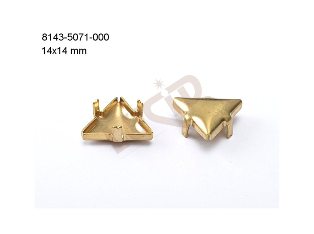 stone setting, triangles, stone 14.0x14.0mm, with base, with prongs