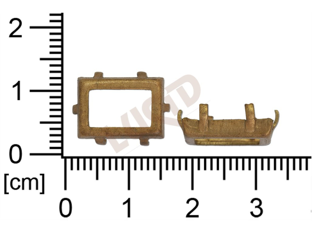 Stone setting, baguettes, Stone 14.0x 10.0mm, open, with prongs