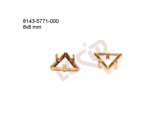 Stone setting, triangles, Stone 8.0x8.0mm, open, with prongs