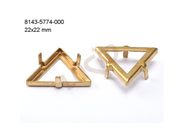 Stone setting, triangles, Stone 22.0x22.0mm, open, with prongs