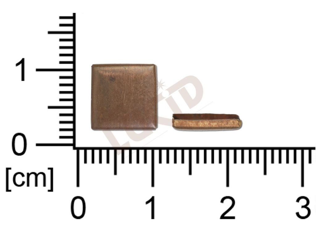 Kotlík čtverec, kámen  8.0x8.0mm, plochý, se dnem, bez krapen