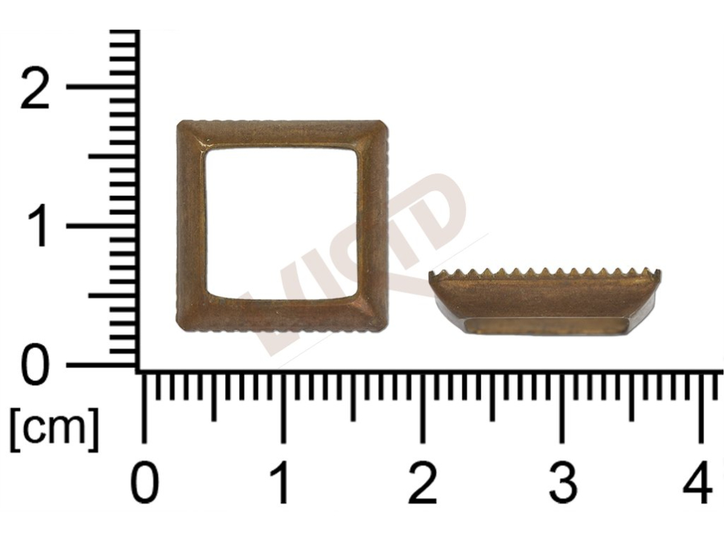 Kotlík čtverec, kámen  14.0x14.0mm, plochý, bez dna, bez krapen