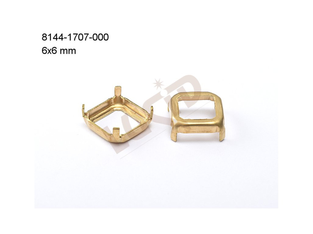 Stone setting octagons, Stone 6.0x6.0mm, open, with prongs