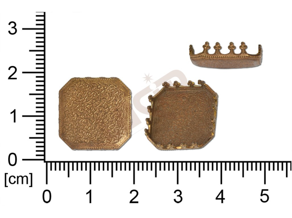 Kotlík oktagon, kámen 14.0x14.0mm, francouzský a ozdobný, plochý, se dnem, s krapnami