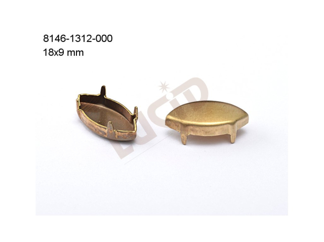 Kotlík naveta, kámen 18.0x9.0mm, se dnem, s krapnami