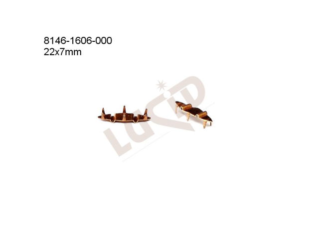 Kotlík naveta, kámen 22.0x7.0mm, našívací, plochý, se dnem, s krapnami