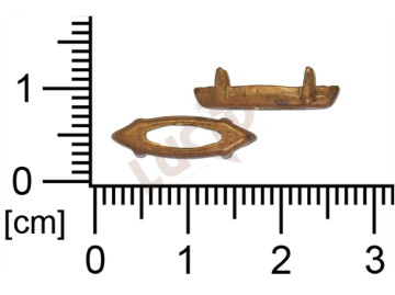 Kotlík naveta, kámen 15.0x5.0mm, bez dna, s krapnami