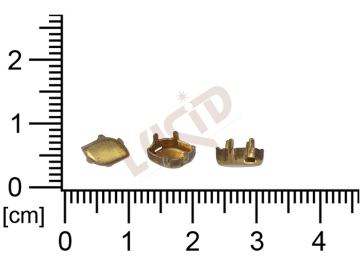 stone setting, fancy, stone 14.0x14.0mm,stone 6.5x4mm, with base, with prongs