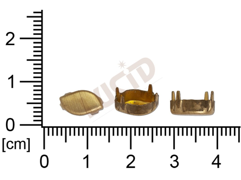 Kotlík fantazijní tvar, kámen 10.0x5.0mm, se dnem, s krapnami