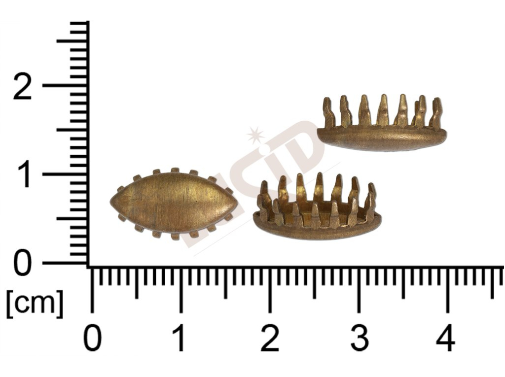 Kotlík naveta, kámen 15.0x7.0mm, se dnem, s 14-ti krapnami