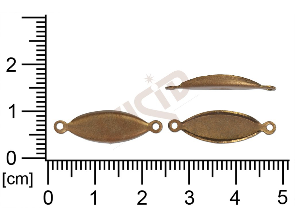 Kotlík naveta, kámen 16.0x5.0mm, plochý, se dnem, bez krapen, s očky