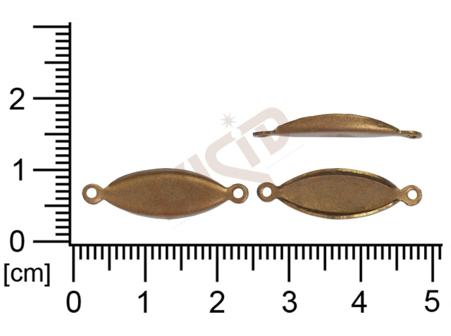 Kotlík naveta, kámen 16.0x5.0mm, plochý, se dnem, bez krapen, s očky