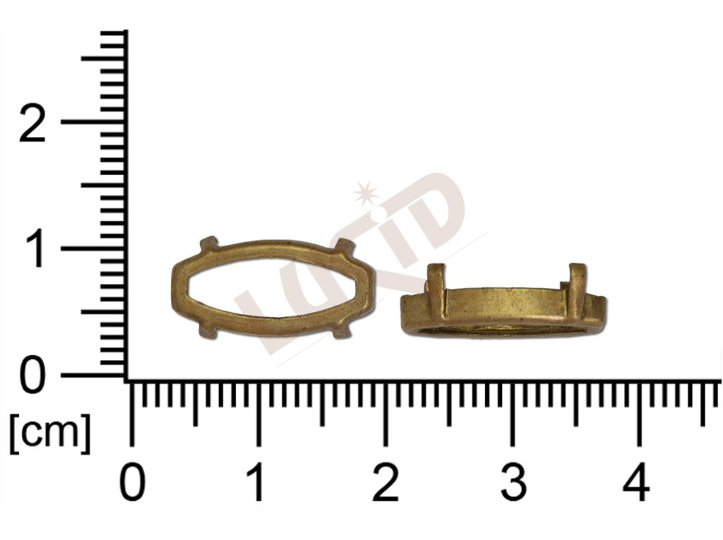 Stone setting, barrel, Stone 16.0x8.0mm, without base, with prongs