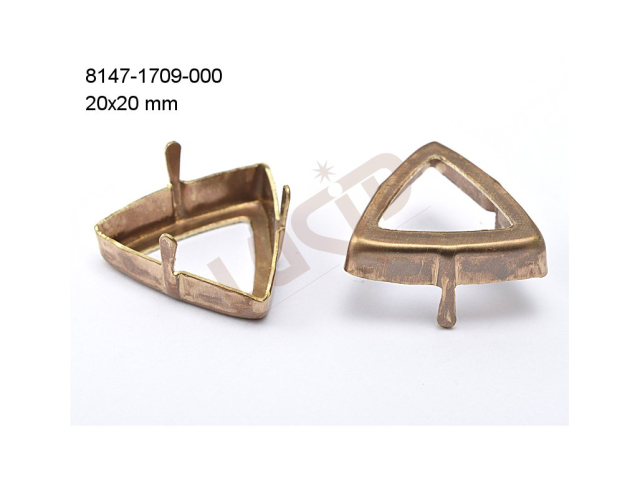 Stone setting, triangles, Stone 20.0x20.0mm, open, with prongs