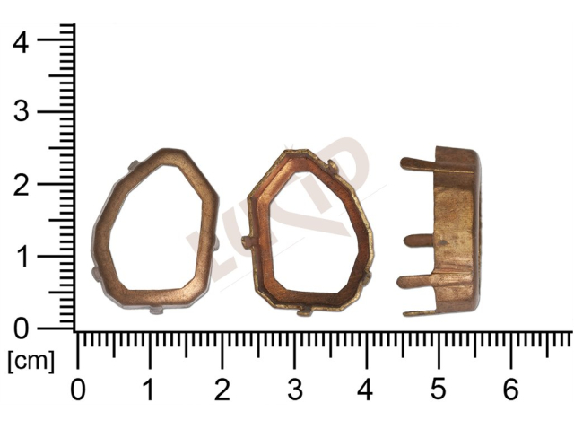 Kotlík fantazijní, kámen 22.0x16.0mm, bez dna, s krapnami