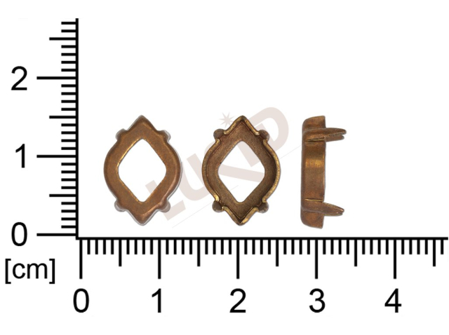 Kotlík fantazijní, kámen 14.0x10.0mm, bez dna, s krapnami