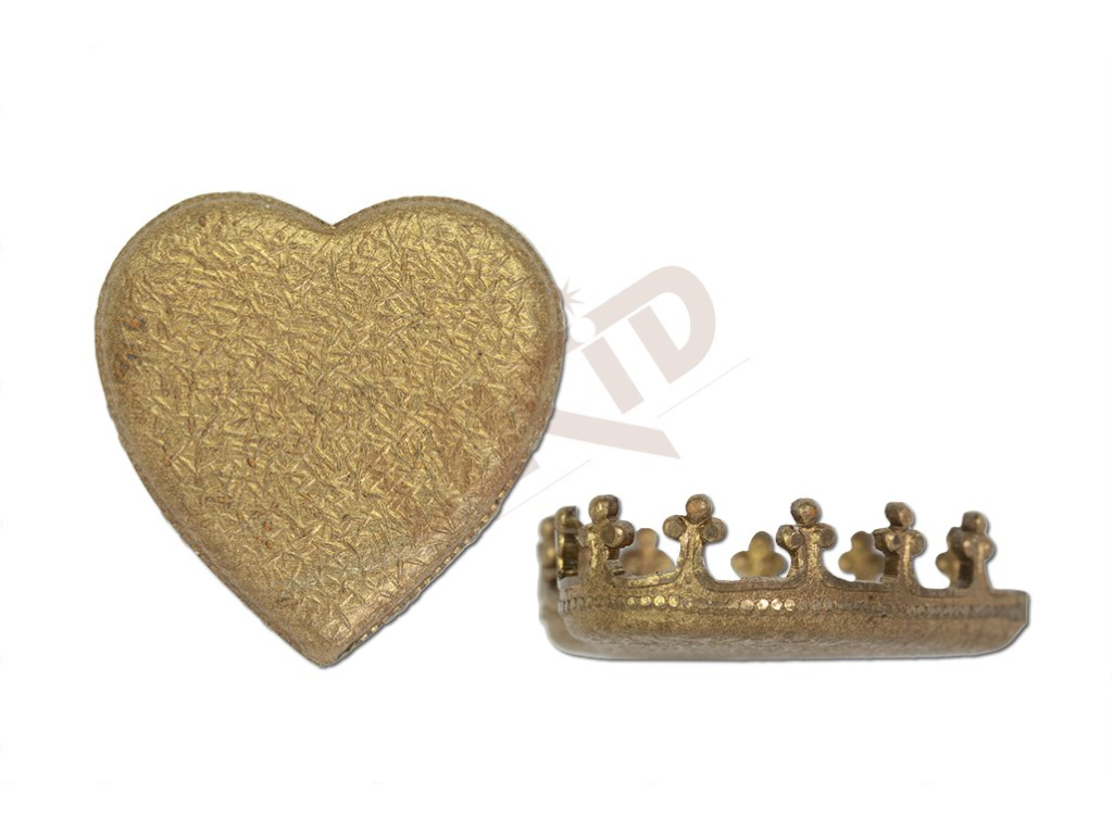 stone setting, hearts, stone 15.0x14.0mm, french and fancy, flat base, with prongs