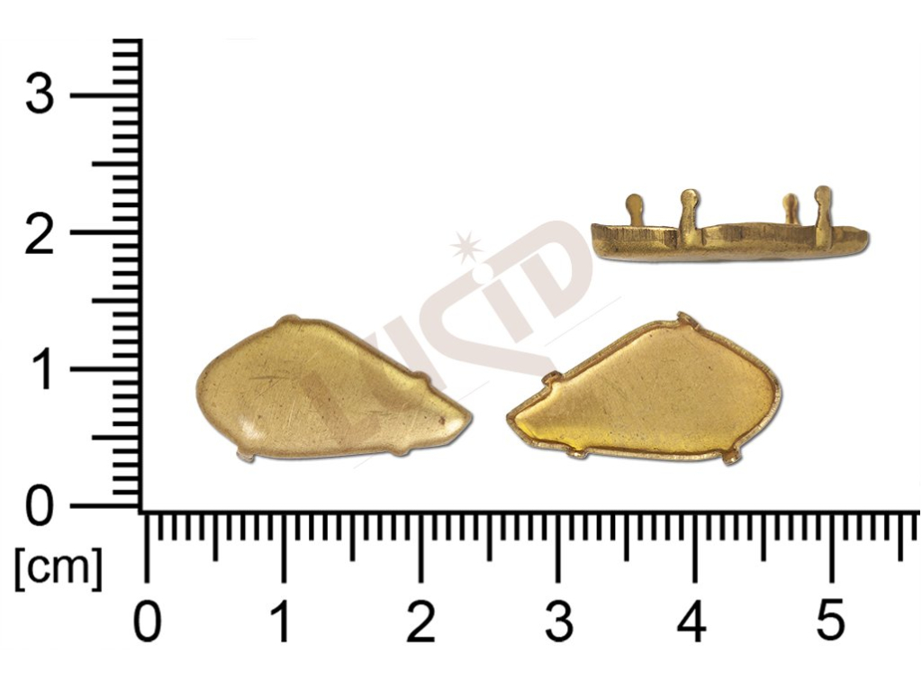 Kotlík fantazijní, kámen 20.0x10.0mm, plochý, se dnem, s krapnami