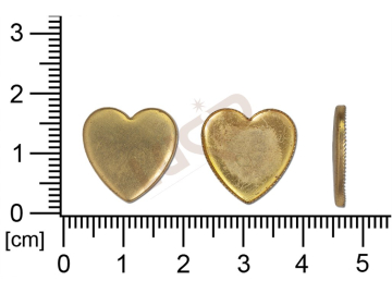 stone setting, hearts, stone  hearts 15.0x15.0mm, flat base