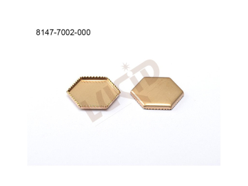 stone setting, hexagon, stone 12.0x12.0mm, flat, without prongs