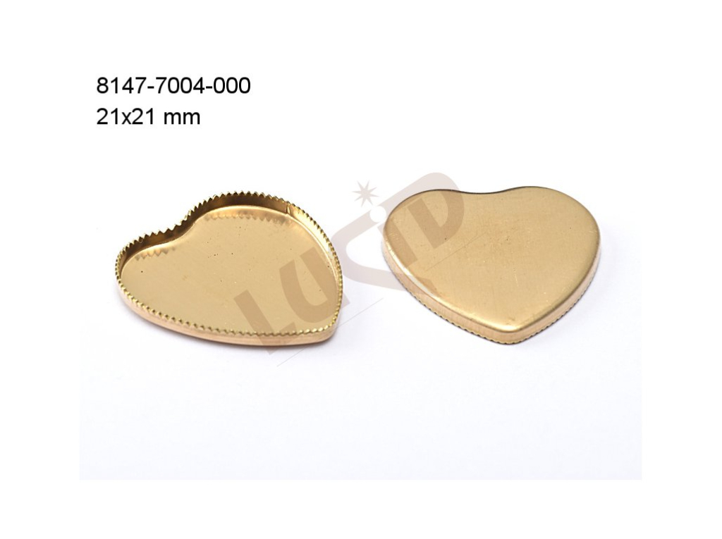 stone setting, hearts, stone  hearts 21.0x22.0mm, flat base