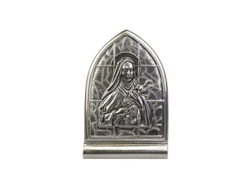 Stand embossed motif Saint Theresa, nickel