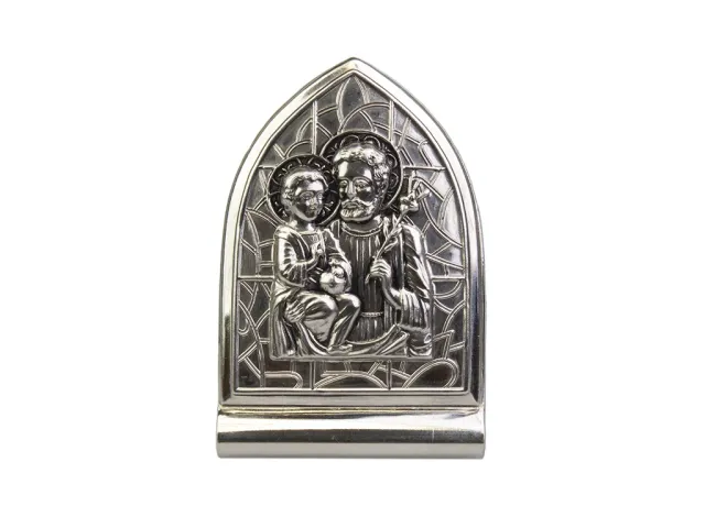 Stand embossed motif Saint Joseph, nickel