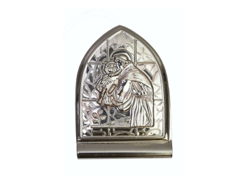 Stand embossed motif of Saint Anthony, nickel