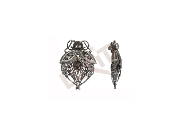 Brooch Filigree bug - antique silver