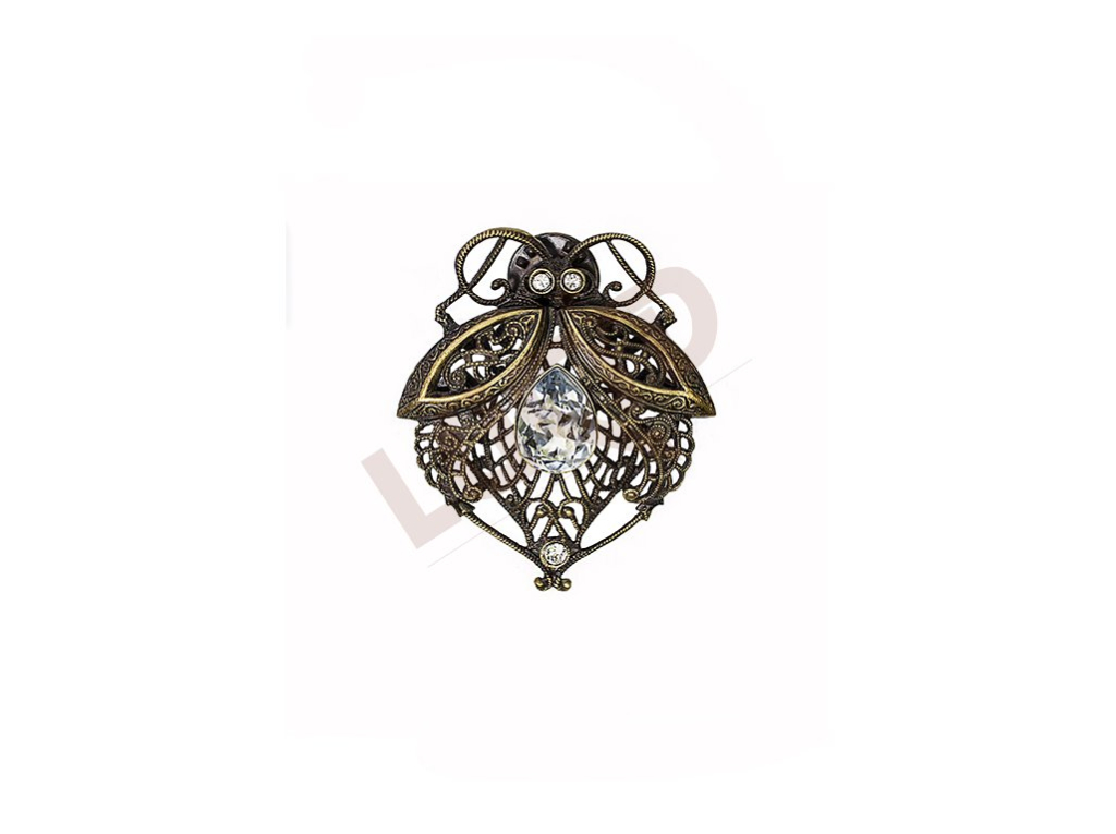 Brooch Filigree bug - antique brass