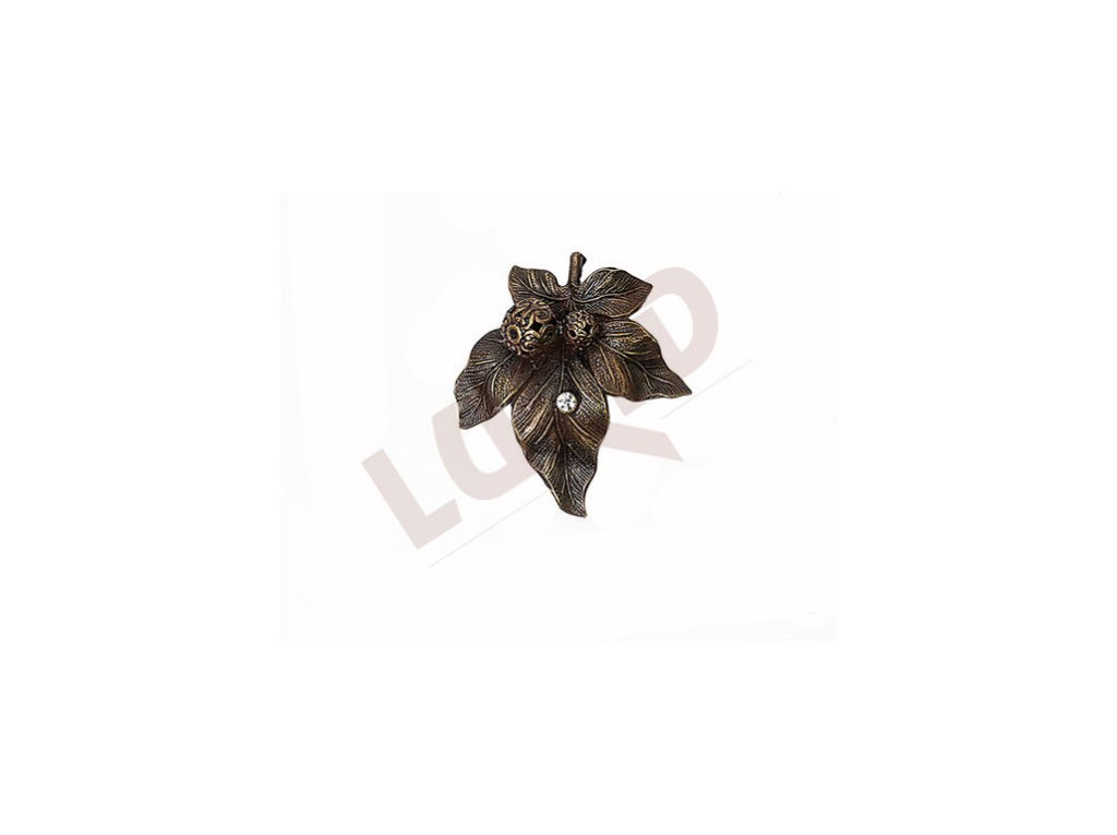 Brooche - leaves of vine - antique brass