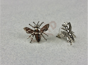 Jewellery earrings - honey bee - rhodium