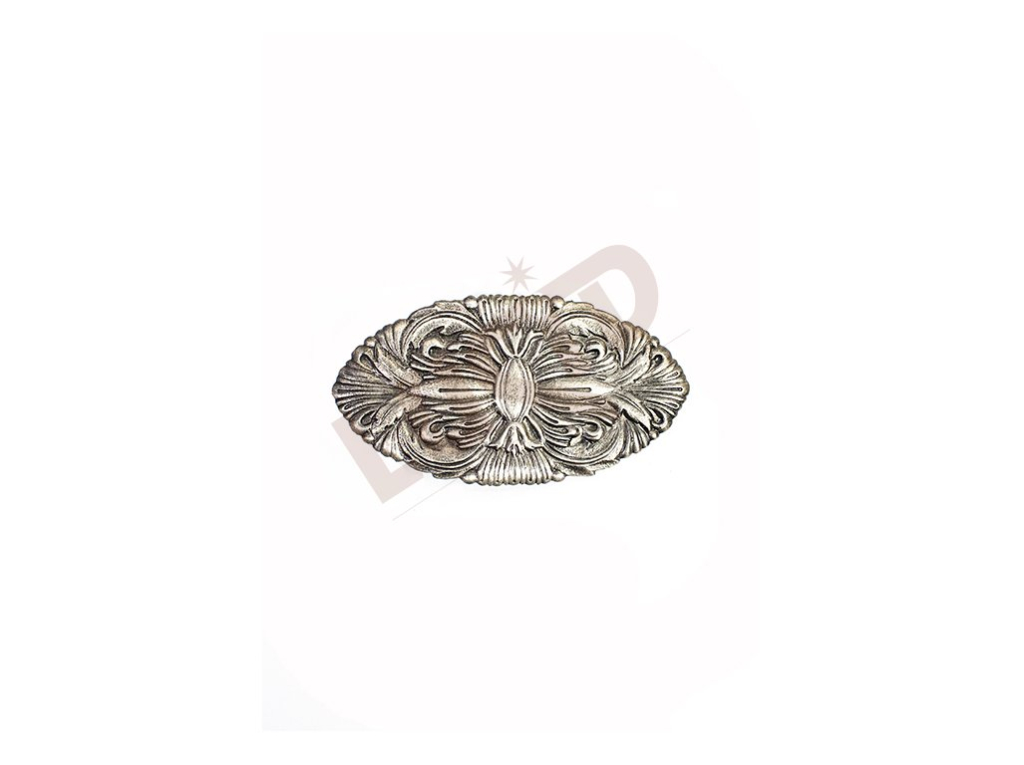 Clasp -  oval with 1 splint - antique silver