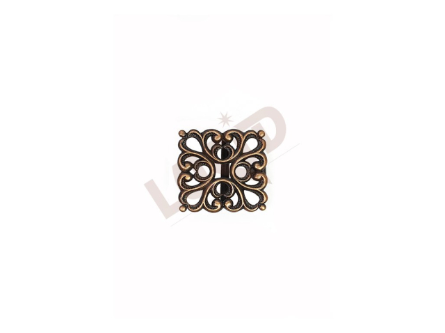 Clasp -  square with 1 splint - antique copper