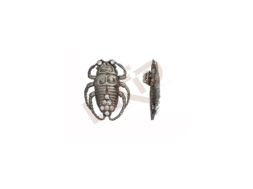 Brooche - scarabeus with cut stones - antique silver