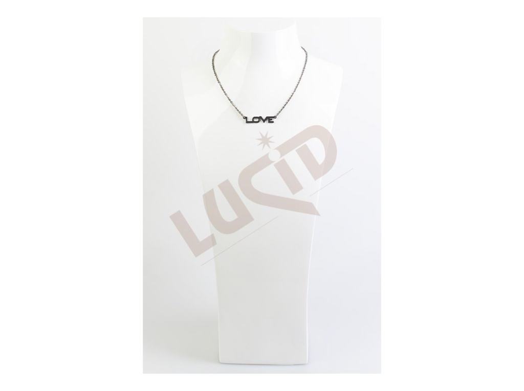 Pendant - LOVE with chain - palladium