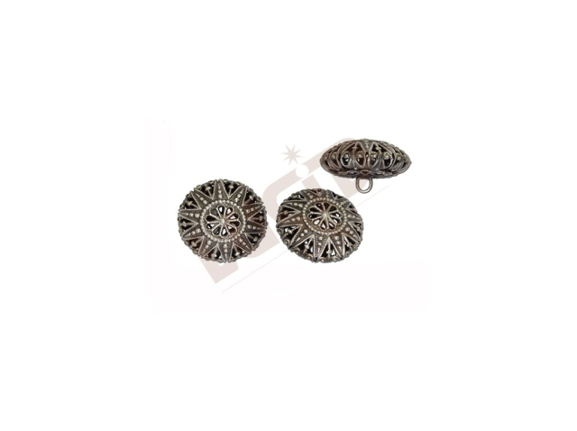 Button - filigree - antique silver