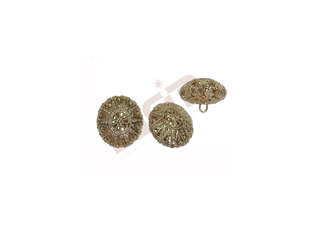 Button - filigree - brass