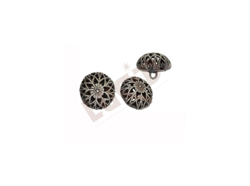 Button - filigree - antique silver