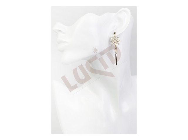 Jewellery earrings with pearl - brass