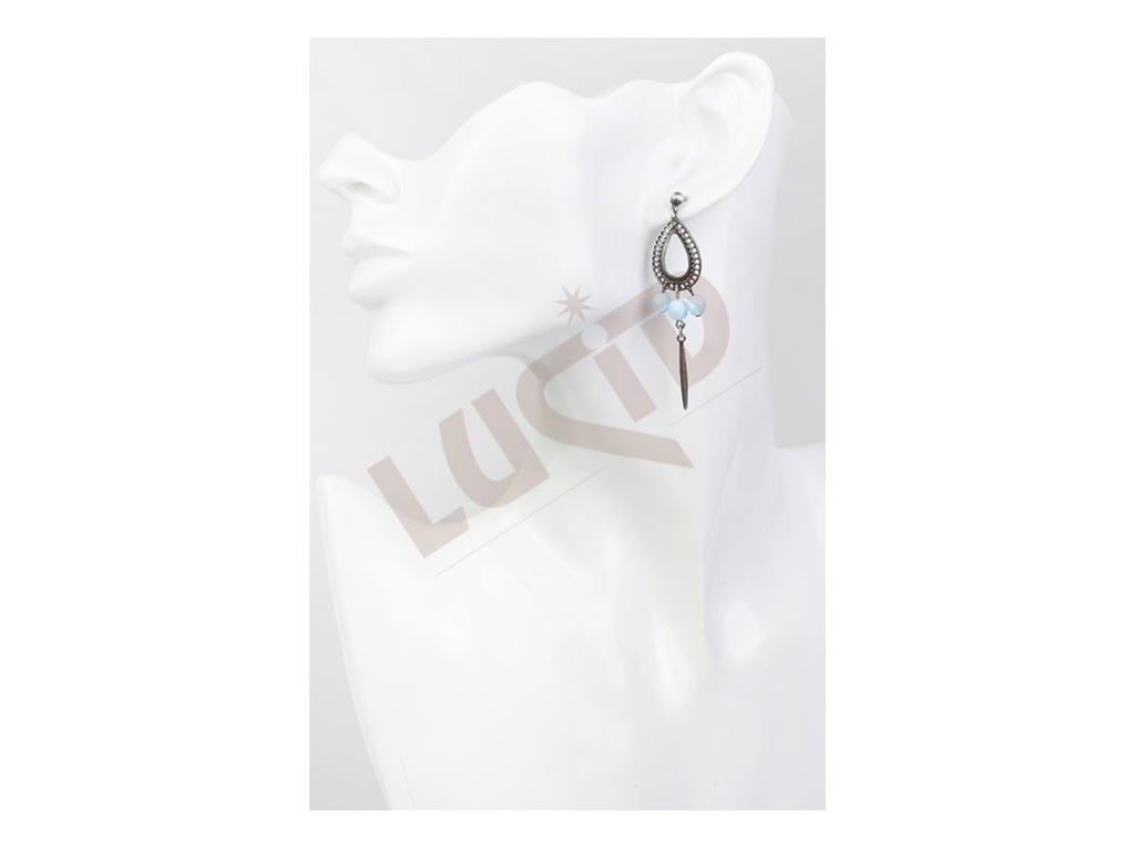 Jewellery earrings with pearls - silver