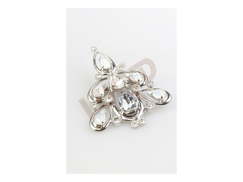 Brooche - christmas tree with cut stones - rhodium